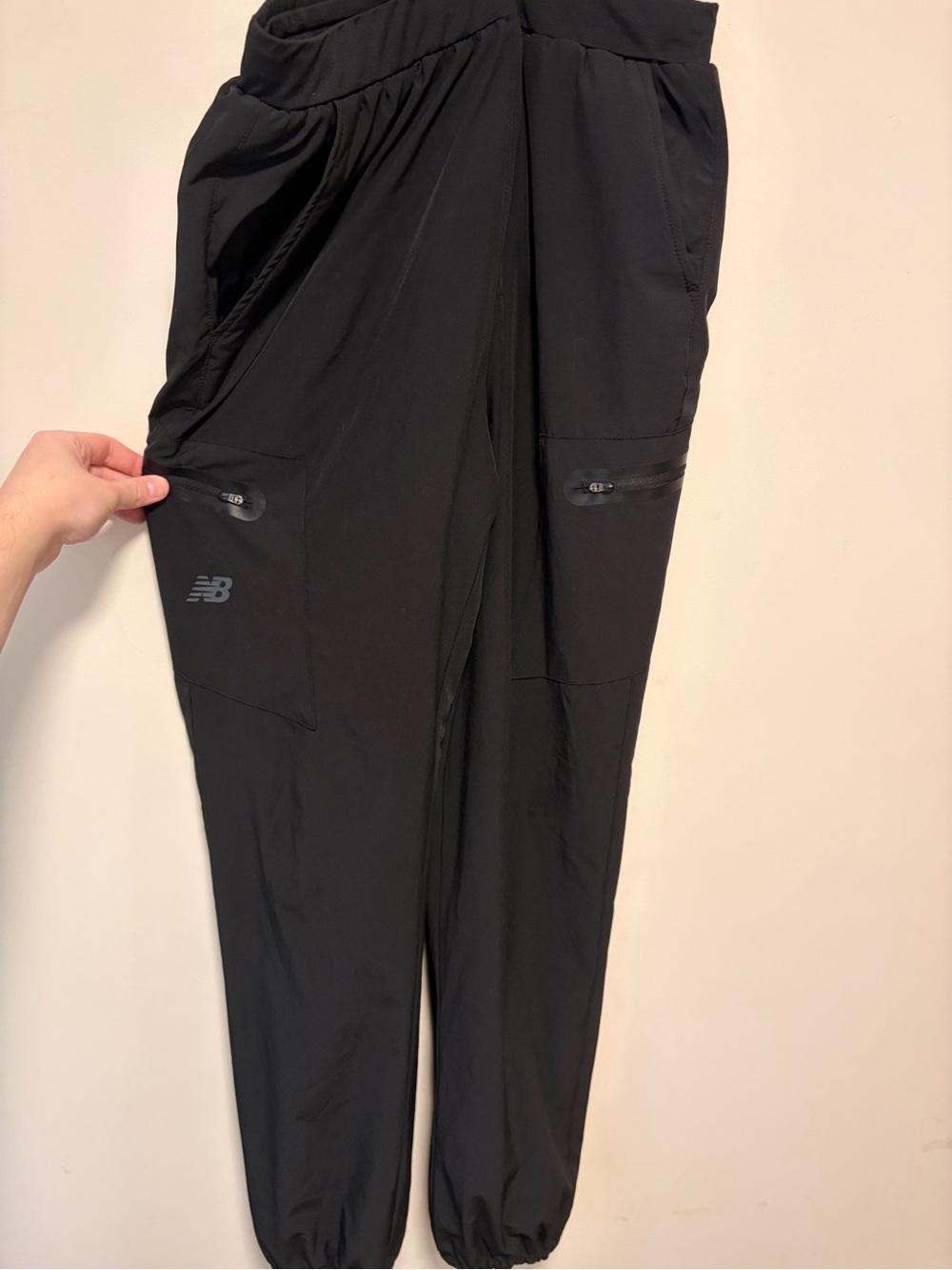 New Balance Black Fleece-Lined Sweatpants with Drawstring